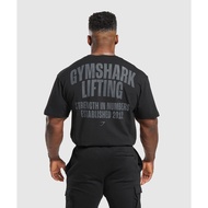 Gymshark's LIFTING OVERSIZED Sports Cotton Loose Fitness Short Sleeve T-shirt Men's Letter Print