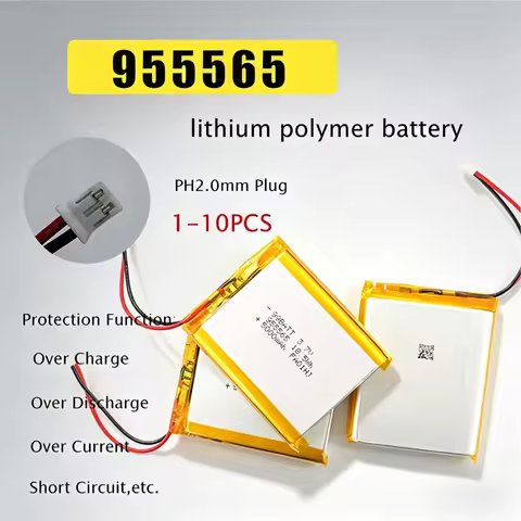 955565 3.7V 5000mAh 955465 Rechargeable Lithium Polymer Battery Li-Po PH 2.0mm 2pin Plug for Tablet 