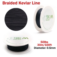 50Lbs-2000Lbs Black Kevlar Line Braided Fishing Assist Line High Tensile Strength Tactical Rope Kite