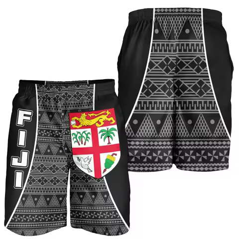 Fiji Falg fiji Republic of Fiji Emblem Graphic Beach Shorts 2025 FJI Fiji Men Women fiji 3d Print Fl