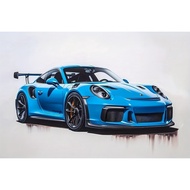 Car Poster 911 GT3RS Poster Racing Wall Art Vintage Car Poster Men's Car Art Print 911 Canvas Framel