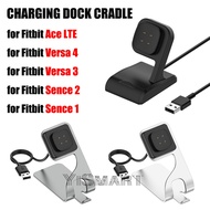 USB Charger for Fitbit Ace LTE Charging Dock Cradle for Fitbit Versa 4 3 Base Fitbit Sense 2 Smart W