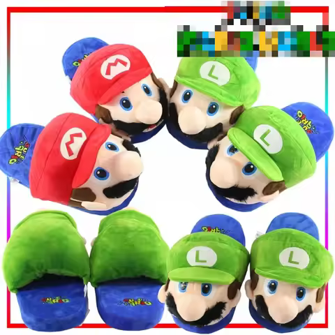 New Super M Brothers Cotton Shoes Cartoon Yoshi Slippers Half-Cover Style Anime Merchandise Holiday 