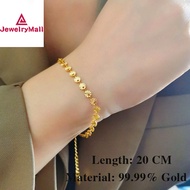 18k gold pawnable saudi gold original Petal disc thailand gold bangles  bracelet for women gift hypoallergenic non tarnish dangling