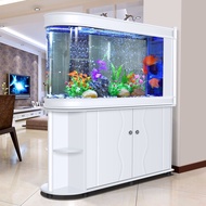 QM🏅Fish Globe Fish Tank Cabinet Living Room Aquarium Water Changing Fish Tank Hairtail Hallway Floor Aquarium Glass Livi