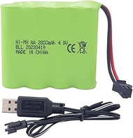 4.8V 2800mAh AA Rechargeable Battery with SM-2P Plug and USB Charging Cable for SY-E511 RC Excavator