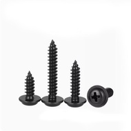 Black Cross Round Head with Washer Self Tapping Screw Pan Head with Meson Pointed Tail Small Screw M3 M3.5 M4 M5