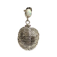 維多利亞風格龜龜丸鼻煙盒吊墜蛋白石 925 純銀