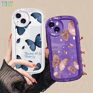 Dreamy Butterfly  Romantic Screen Pink Blue Phone Case For OPPO A3S AX5 A5 A5S AX5S A7 AX7 A12 A12e A8 A31 A5 A9 2020 F9 Pro Transparent soft cover