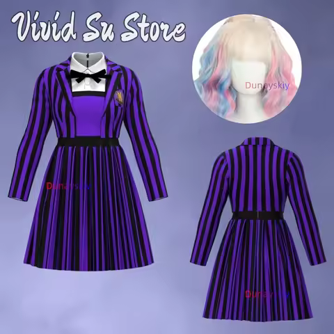 Anime School Uniform Season 2 Enid Sinclair Wolf Girl Costume Cosplay Halloween Outfit Addams Family