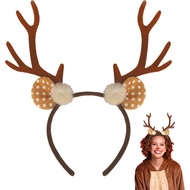 Deer Antler Ears Headband for Women Horn Costume Reindeer Antlers Headband Deer Costume Accessories 