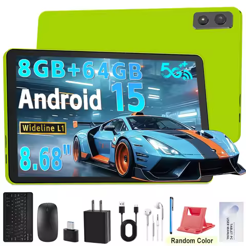 Tablet 2025 Latest Android 15 Tablets with 8.68" Incell Display, 8GB+ 64GB/1TB TF, Quad-core 2MP+5MP