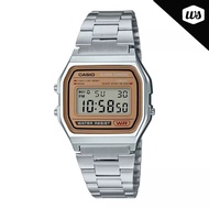 [Watchspree] Casio Digital Vintage Style Stainless Steel Band Watch A158WEA-9D A158WEA-9