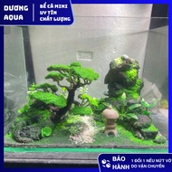Mini Fish Tank Size D30cm x W20cm x H20cm With Artificial Layout