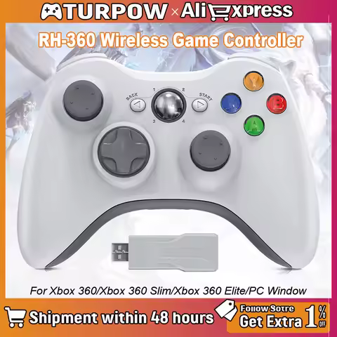 For Xbox 360/360 Slim/Pc Game Controller Joystick Wireless Gamepad Xbox 360 Controller 2.4GHz Dual-V