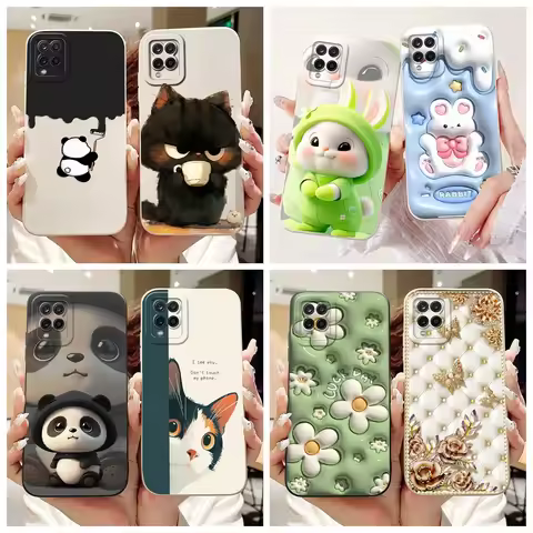 For Samsung A12 Case Galaxy M12 5G SM-M127F SM-A125F Silicone Phone Case Cute Cartoon Shockproof Bum