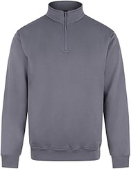 Mens Quarter Zip Sweatshirt (UK Size: 4XL) (Solid Grey)