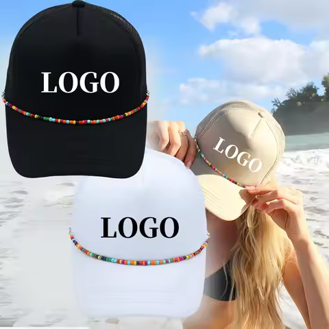 Customized Summer Dad Hat Embroidered Breathable Mesh 5-Panel Baseball Cap Snapback Cap Matching Rop