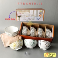 [4 PCS] PYRAMID FLOWER LEAF bowl SET CERAMIC 4.5 INCH I 11 CM I ceramic hamper bowl I premium bowl I