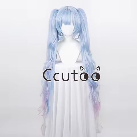 Snow Miku Cosplay Wigs Synthetic Wig With Long Wavy 120cm Ponytails Anime Heat Resistant Synthetic H