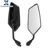 X AUTOHAUX 1 Set M10 Universal Motorcycle Rear View Mirrors Bar End Side Mirror Mount Adjustable Iro