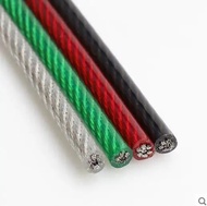 PVC Plastic Coated Steel Rope 1 1.5 2 3 4 5Mm Black Plastic Tranded 304 Steel Rope Wire Twist Clothes Line Clear Red Black Green