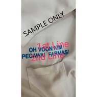 IR Apparel Labcoat Embroidery Logo + Name (Servis)