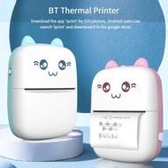 《Blue fantasy》 Mini Thermal Printer PortableBluetooth compatible Label Printer PBlue fantasyoThermal Printer Memo Problem Printer