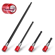 Drill Bit Extension 2/4/6/12 Inch, Magnetic Bit Holder 4 Pcs, Drill Extension Bit Holder 1/4 Inch He