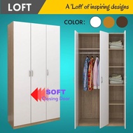 LOFT Design ESCOT 3 Door Soft Closing wardrobe/ kabinet baju/ almari baju