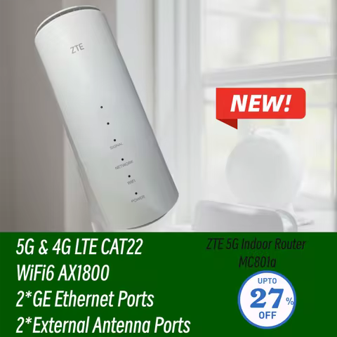 Original ZTE 5G WiFi 6 CPE Router MC801a SDX55 2.4/5GHz Dual Band AX1800 5G 4G LTE CAT22 Home Modem 