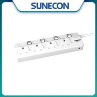 新而光 - 13A 四位獨立開關安全拖板(白色)(連3米線) 防雷拖板 | 電源插座 | 排插 [SESE-4]