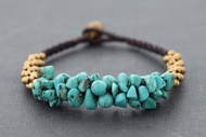 綠松石編織手鍊矮胖編織石手鍊手鐲
