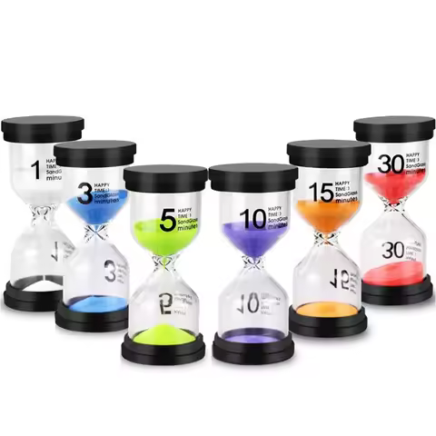 1/3/5/10/15/30min Hourglass Sand Timers Sand Watch Hour Glass Clock Sandglass for Time Management Ho