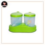 KITCHEN SPICE BOX KITCHEN SPICE BOX PLASTIC SPICE BOX/ SPICE BOX SET OF 2 + SPOON SEASONING BOX 2 IN