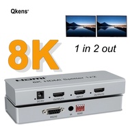 8K HDMI Splitter 1 In 2 Out HDR 3D 1x2 4K 120Hz HDMI2.1 Splitter Converter Video Distributor for PS5