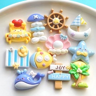 Glossy Ocean Beach Series Handmade diy Cream Glue Phone Case Headdress Hair Clip Phone Case Jewelry 