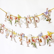Flower Butterfly Happy Birthday Banner Hanging Decorations for Sweet 16 21st 30th 40th 50th 60th 70t