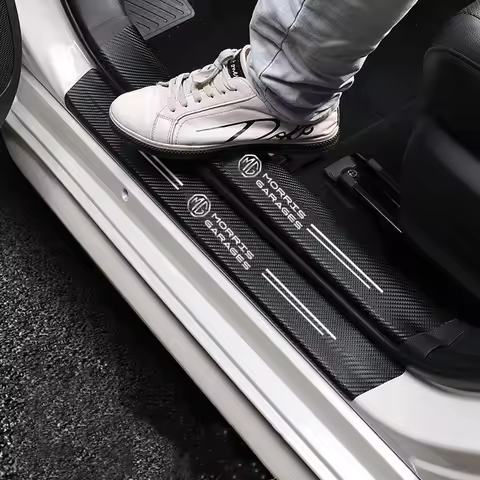 60X7CM Carbon Fiber Car Door Threshold Protective Sticker For MG Morris Garages MG 6 3 5 7 TF ZR ZS 