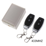 DC12V-24V 2 Channel Relay Wireless Remote Control Switch 315/433Mhz Two Keys Receiver for Garage Door Curtains