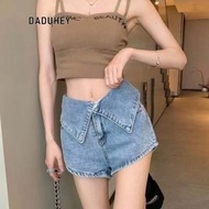 DaDuHey Women's New Special-Interest Design High Waist Outer Jeans Slimming and Wide Leg Shorts Hot 