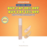 [4 MAY (8PM) - 8 MAY | BUY 2 GET 20% OFF | BUY 3 GET 33% OFF] INNISFREE Light Fitting Concealer 7g