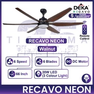 DEKA RECAVO Ceiling Fan RECAVO NEON 66 Inch 6 Blades 6 Speed DC Motor Remote Control Ceiling Fan Wit