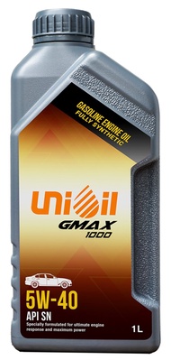 Unioil Gmax 1000 SN 5W-40 Fully Synthetic Gasoline Engine Oil (1L)