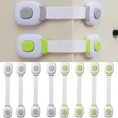 1/2/4PCS Baby Cabinet Locks Kids Safety Cabinet Proofing Child Safety Strap Lock Adhesive Drawer Fri