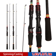 Fishing Rod 1.65m/1.8m Fiberglass Spinning Casting Fishing Rod Lure Pole 2-piece Carp Fishing Freshwater Saltwater Acessories