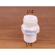 Water Filter Connector 1/4 Male Thread x 1/4 One Touch