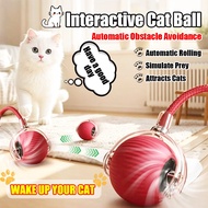 Smart Electric Cat Toy Ball Automatic Obstacle Avoidance 4 interactive modes mainan kucing magic bal