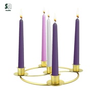 [LzdyyhacMY] Advent Ring Candle Holder, Advent Wreath for Tapper Candles, Metal Candlestick for Fest