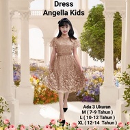 Dress Kondangan Anak Perempuan Dress Angella Kids 7-14 Tahun Gaun Abg Cewek Dress Natal